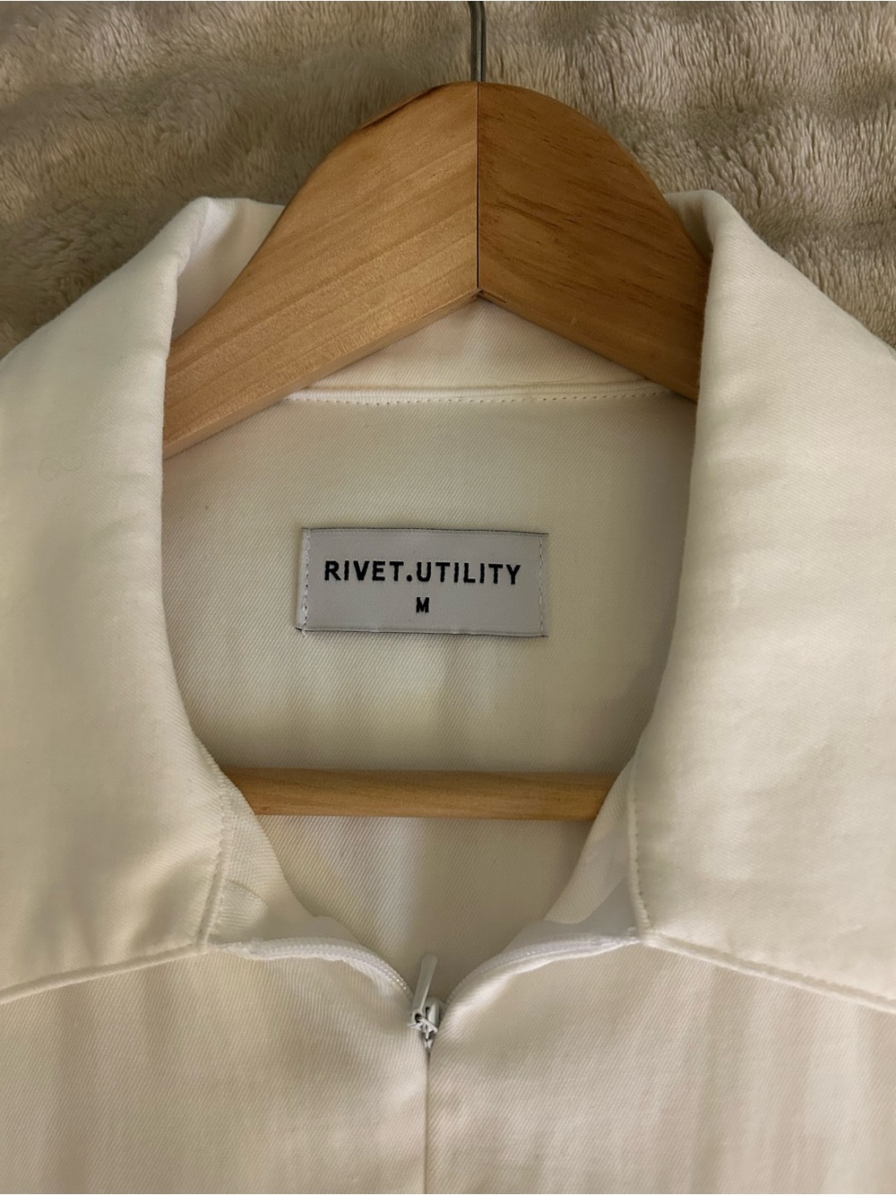 Rivet.Utility White Zip-Up shorts Jumper